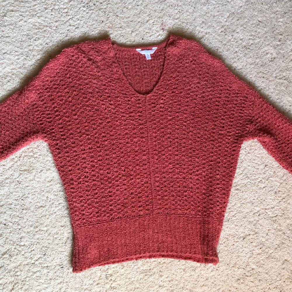 Orange crochet/knitted style sweater